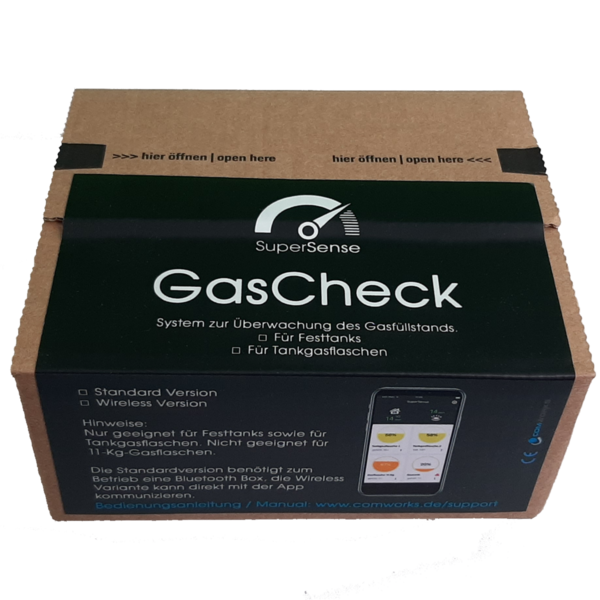 SuperSense GasCheck Sensor / Bluetooth zur Erfassung von Füllständen in Tankgasflaschen SS-GC-23W-AG