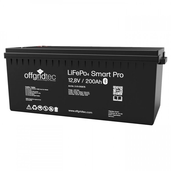 Offgridtec®LiFePo4 Smart-Pro 12/200 Akku 12,8V 2560Wh 200Ah