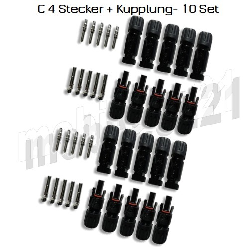 C 4 - (Stecker + Kupplung) für 4 - 6 mm² Kabelquerschnitt  10er Set