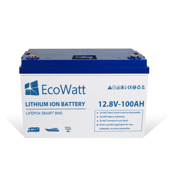 Ecowatt LiFePO4 Smart BMS 12.8v 100ah (1280 Wh)
