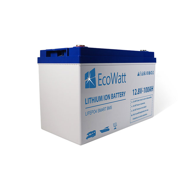 Ecowatt LiFePO4 Smart BMS 12.8v 100ah (1280 Wh)